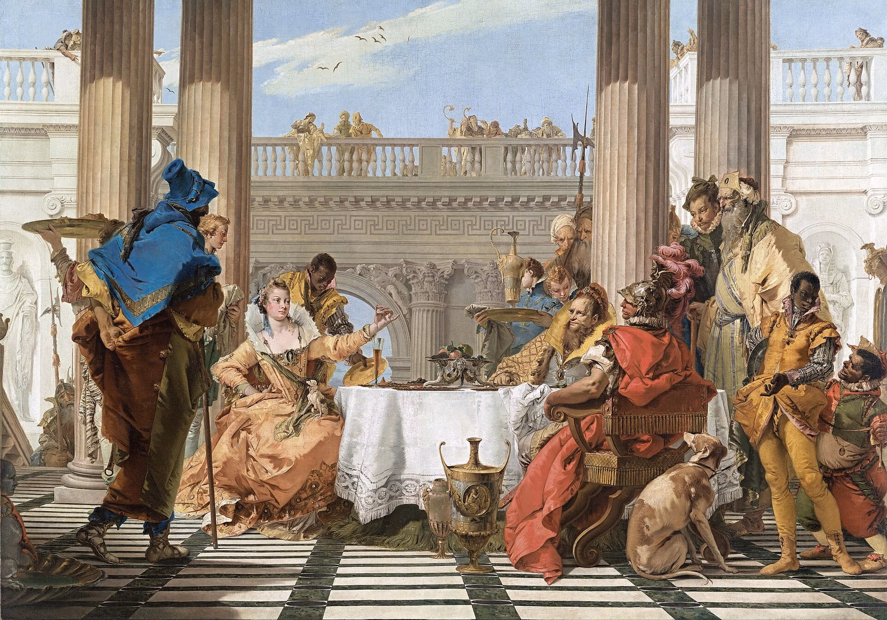 Affreschi di Giambattista Tiepolo nel salone da ballo di Palazzo Labia con la scena del banchetto di Cleopatra